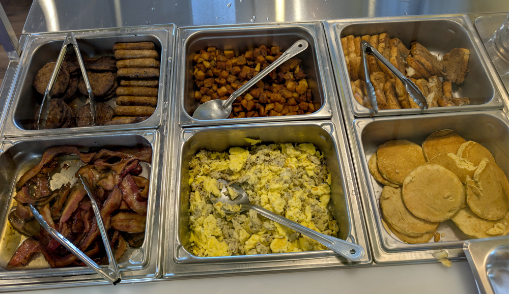 Our steam table keeps the Breakfast Buffet Hot