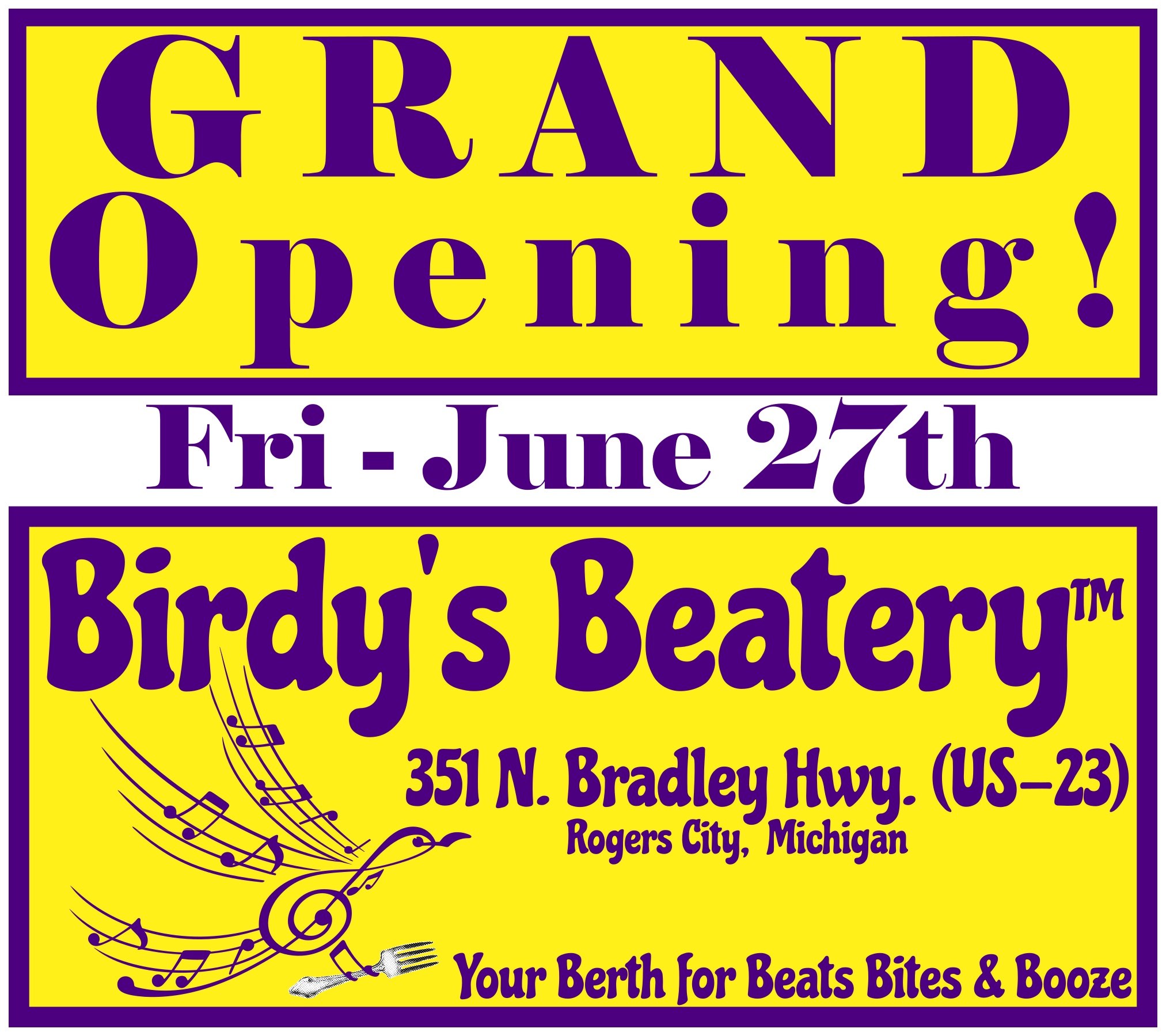 Birdy's Beatery - Grand Opening June 27th